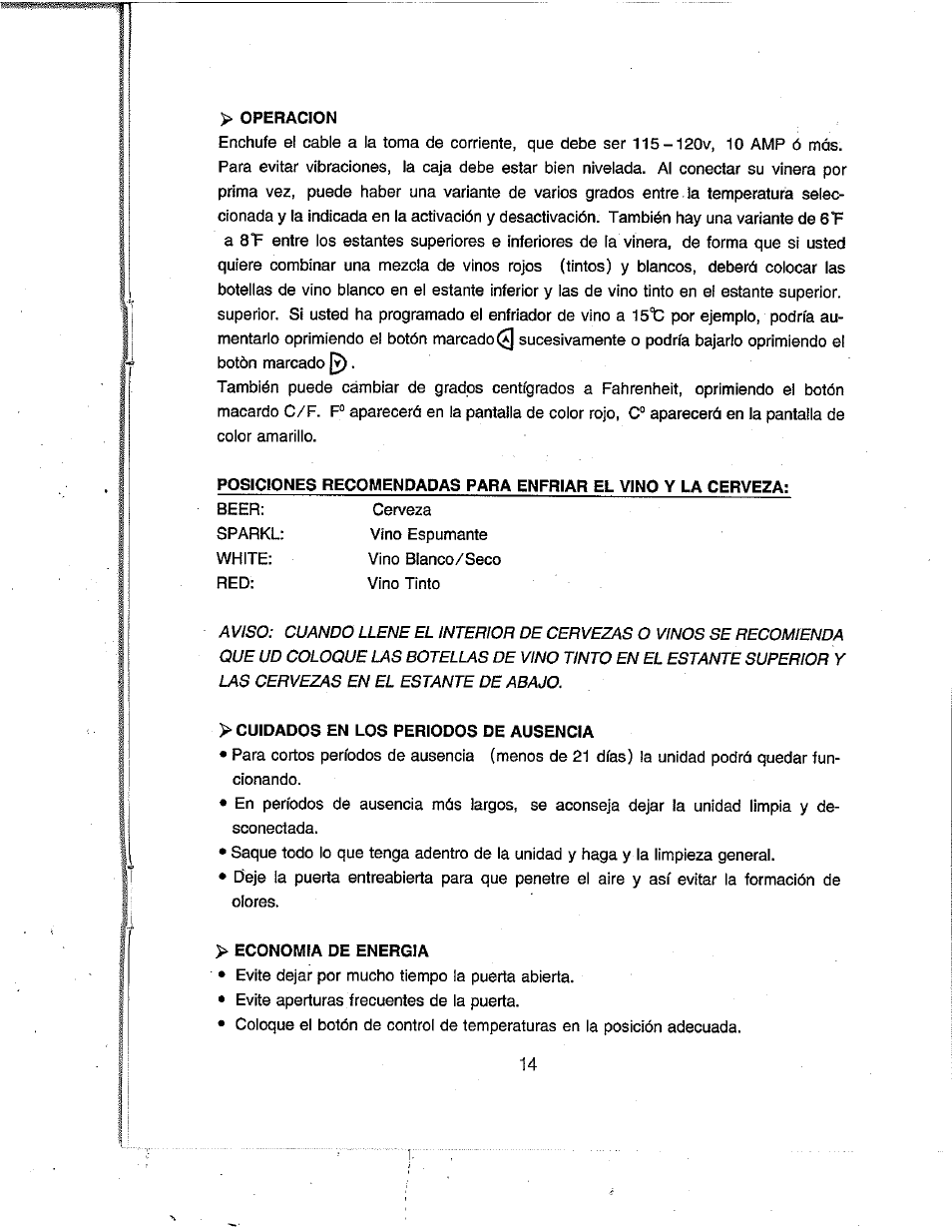 Avanti WC492D User Manual | Page 15 / 17