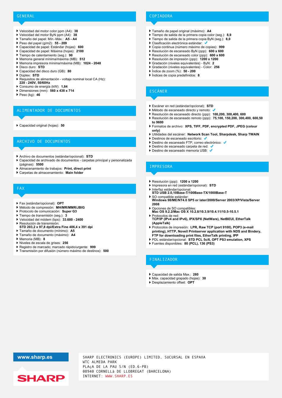 Sharp MX-C380P User Manual | Page 2 / 2