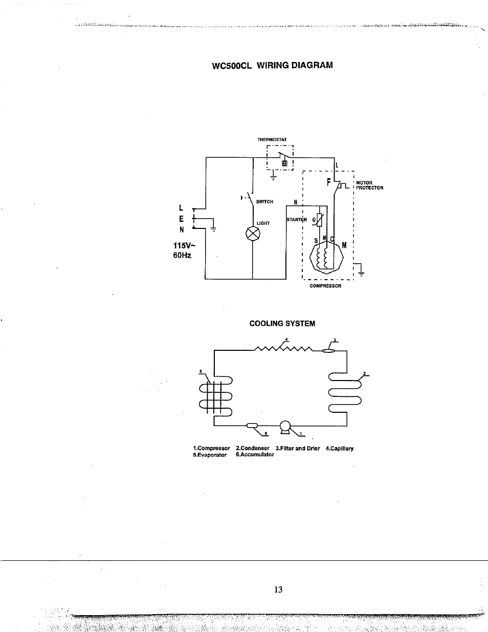 Wc500cl wiring diagram | Avanti WC500CL User Manual | Page 13 / 16