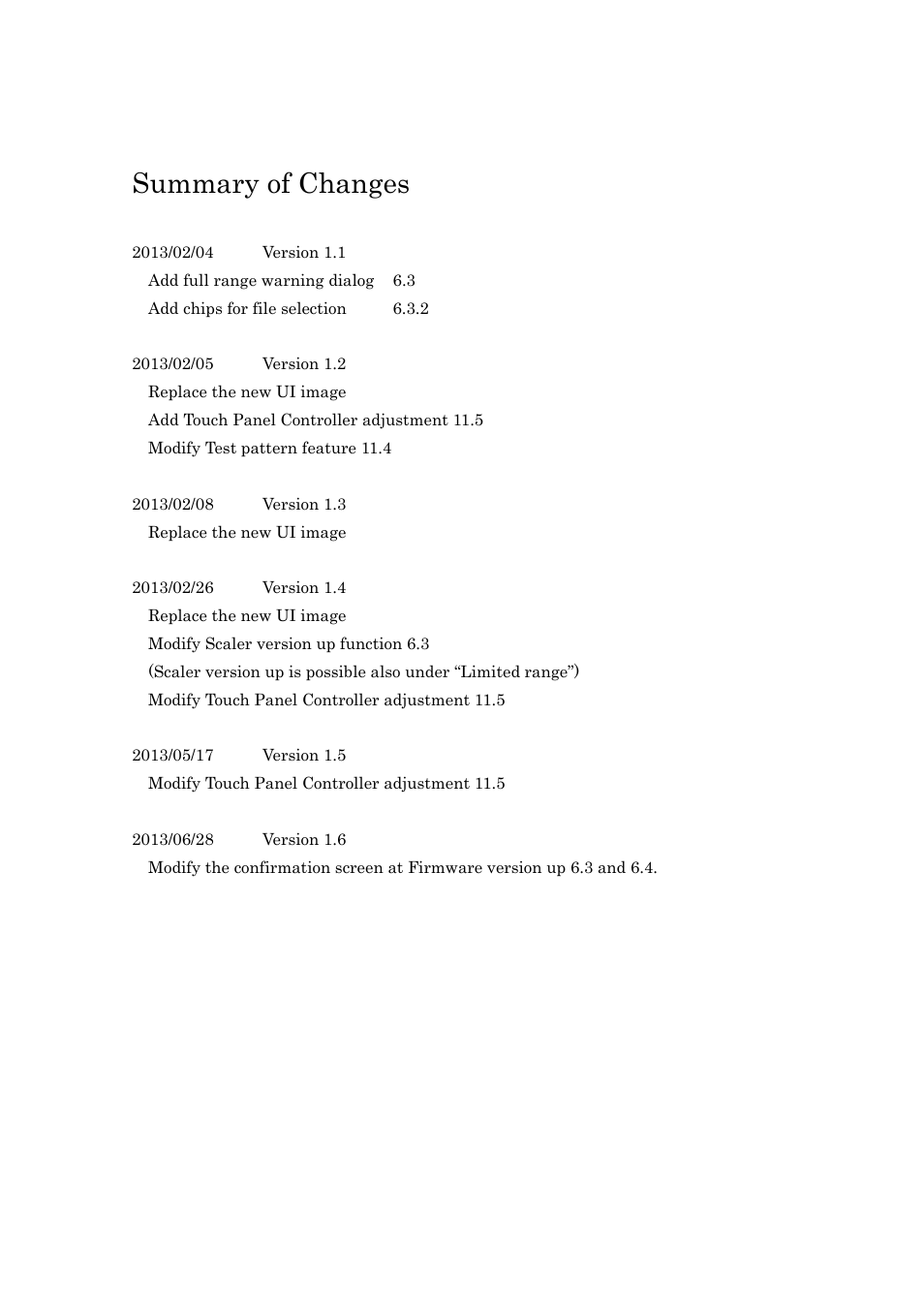 Summary of changes | Sharp LL-S201A User Manual | Page 4 / 41