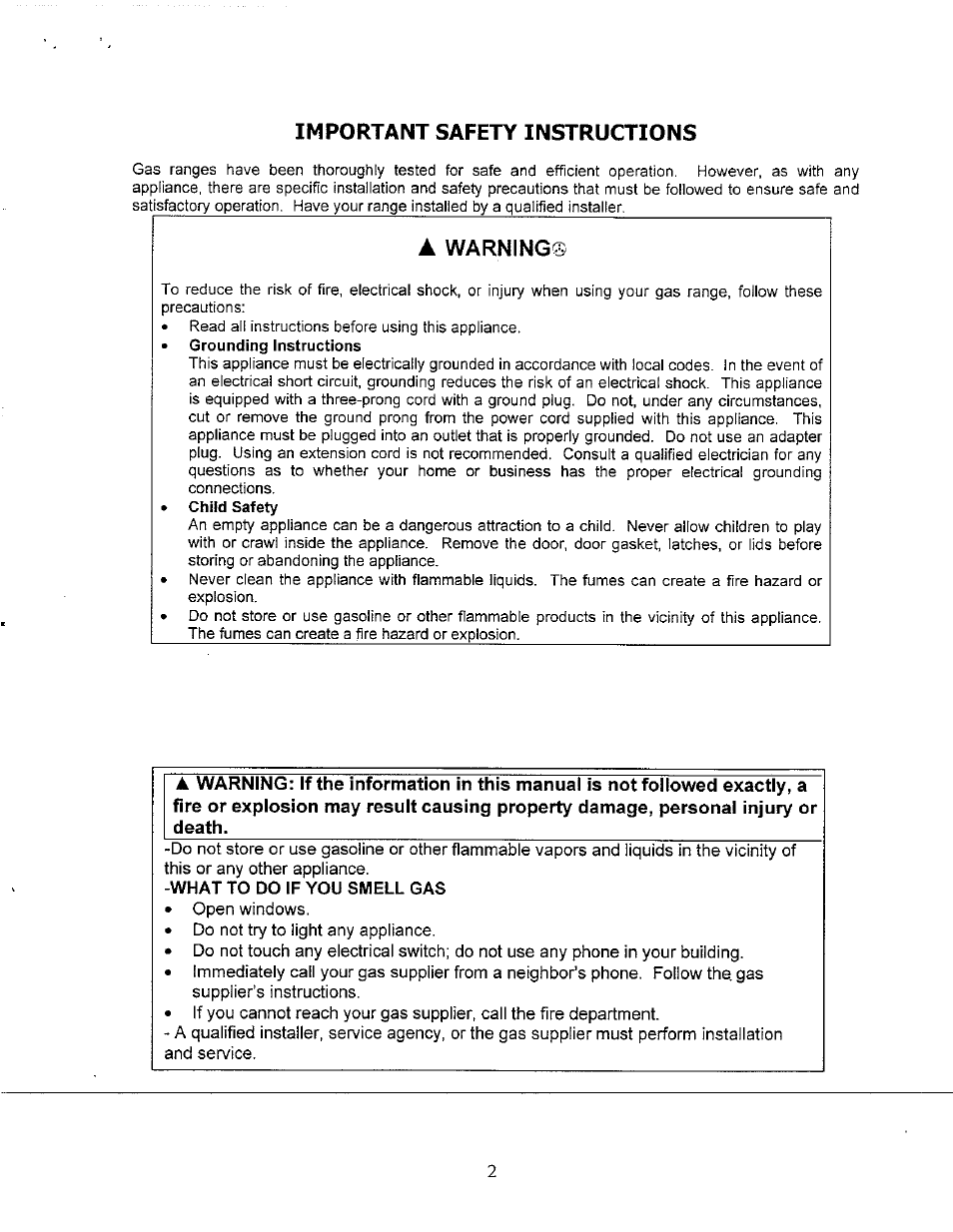 Warning, Important safety instructions | Avanti GR-24BG User Manual | Page 2 / 18