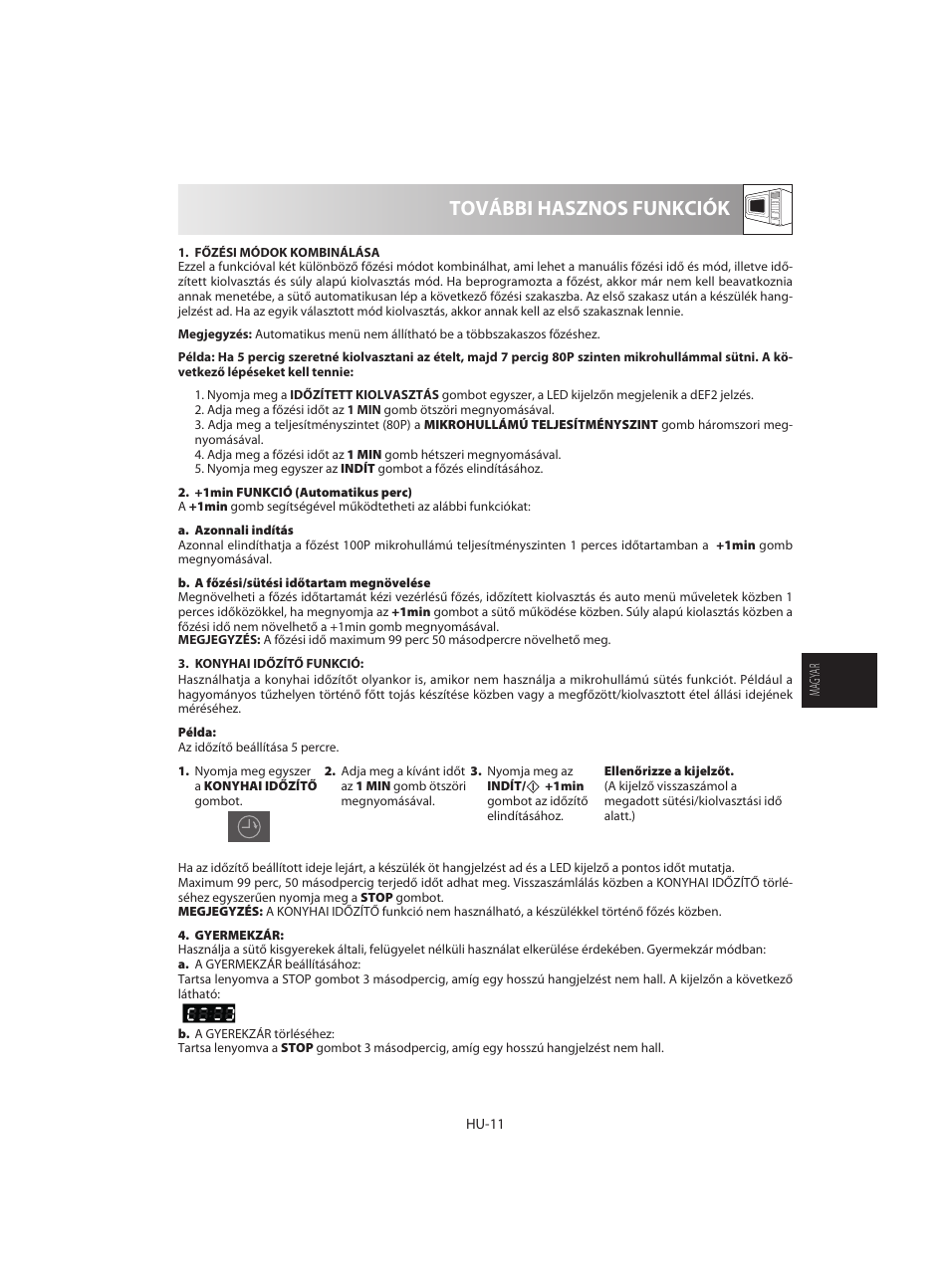 További hasznos funkciók | Sharp R-642WE User Manual | Page 109 / 226