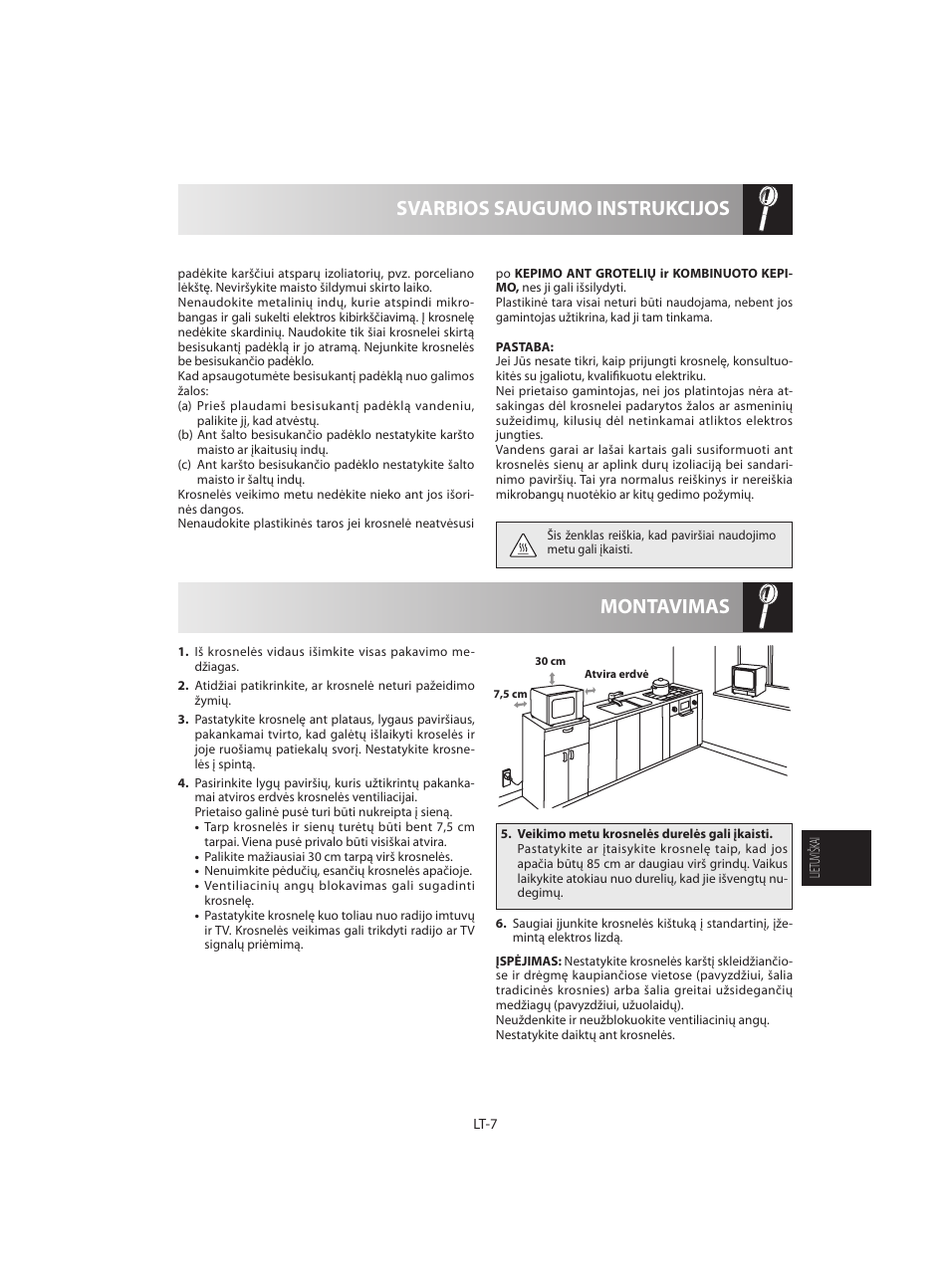 Montavimas svarbios saugumo instrukcijos | Sharp R-642WE User Manual | Page 153 / 226