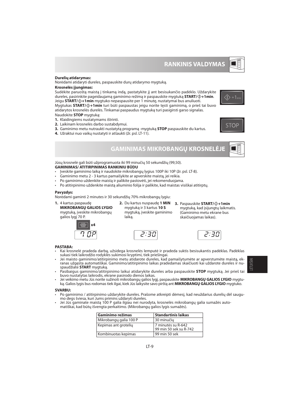 Gaminimas mikrobangų krosnelėje rankinis valdymas | Sharp R-642WE User Manual | Page 155 / 226