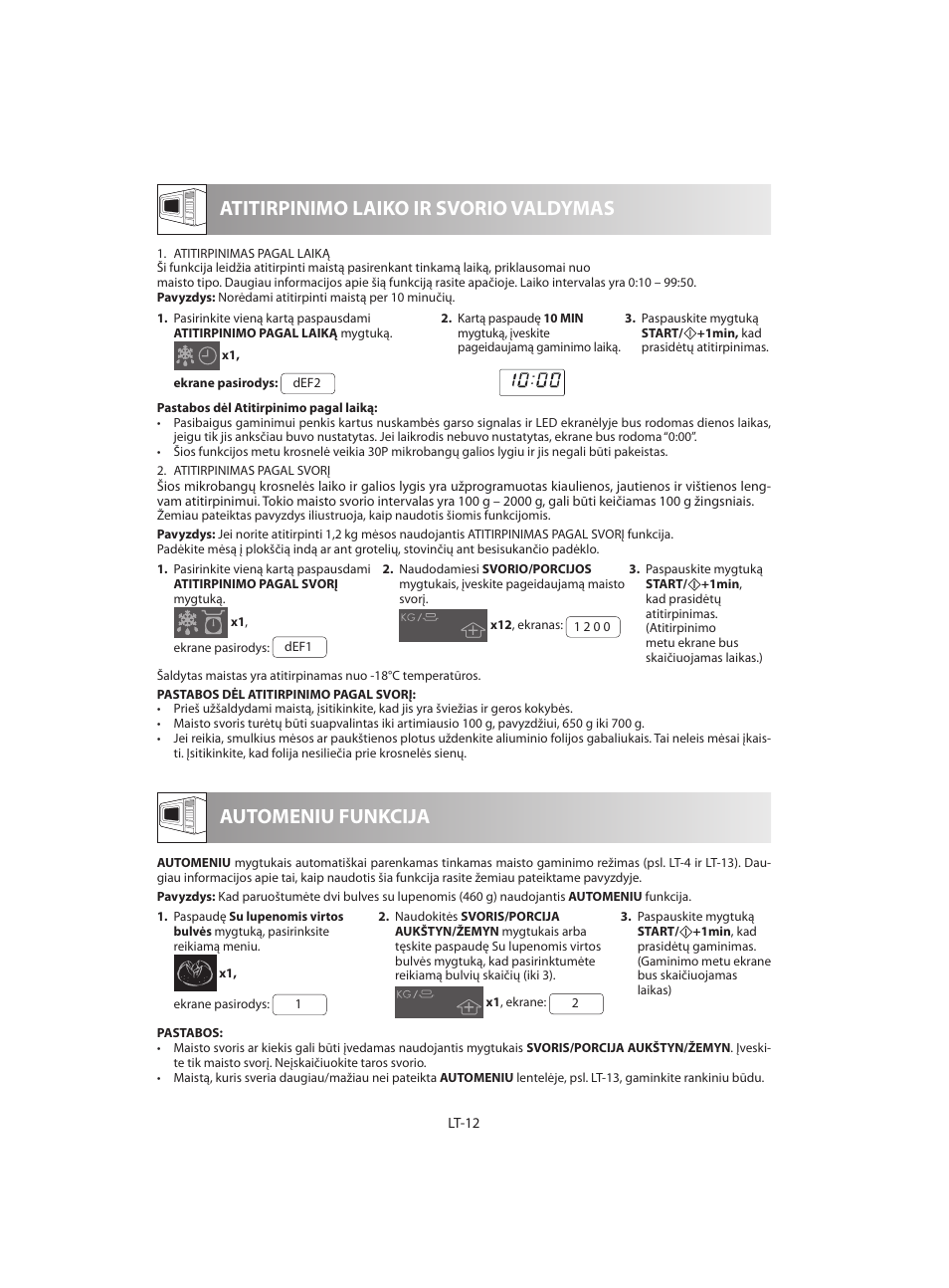 Atitirpinimo laiko ir svorio valdymas, Automeniu funkcija | Sharp R-642WE User Manual | Page 158 / 226