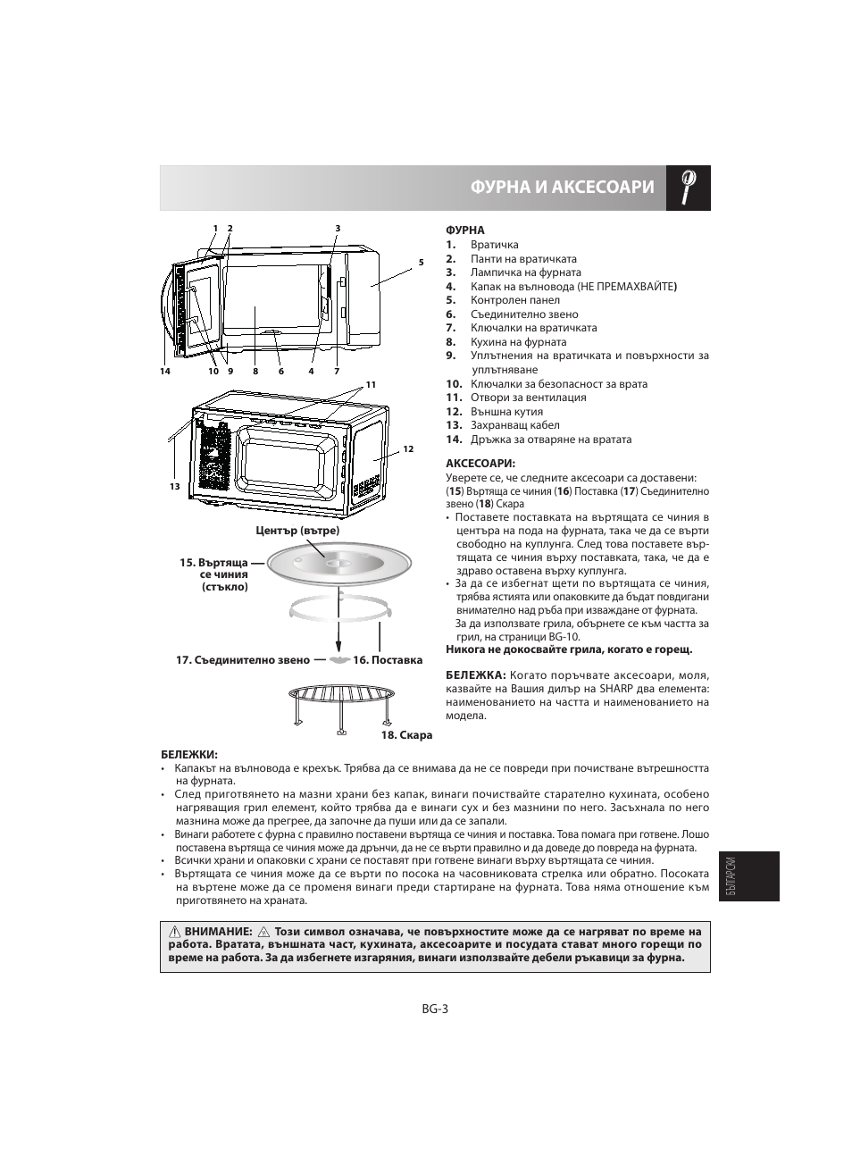 Фурна и аксесоари | Sharp R-642WE User Manual | Page 181 / 226