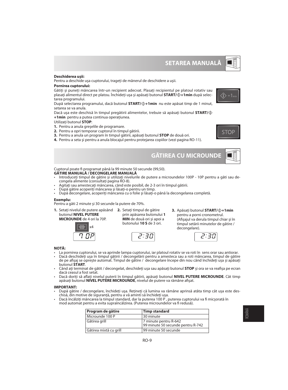 Gătirea cu microunde setarea manuală | Sharp R-642WE User Manual | Page 203 / 226