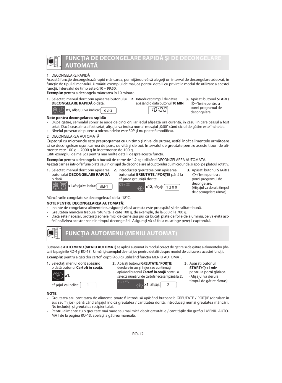 Funcţia automenu (meniu automat) | Sharp R-642WE User Manual | Page 206 / 226