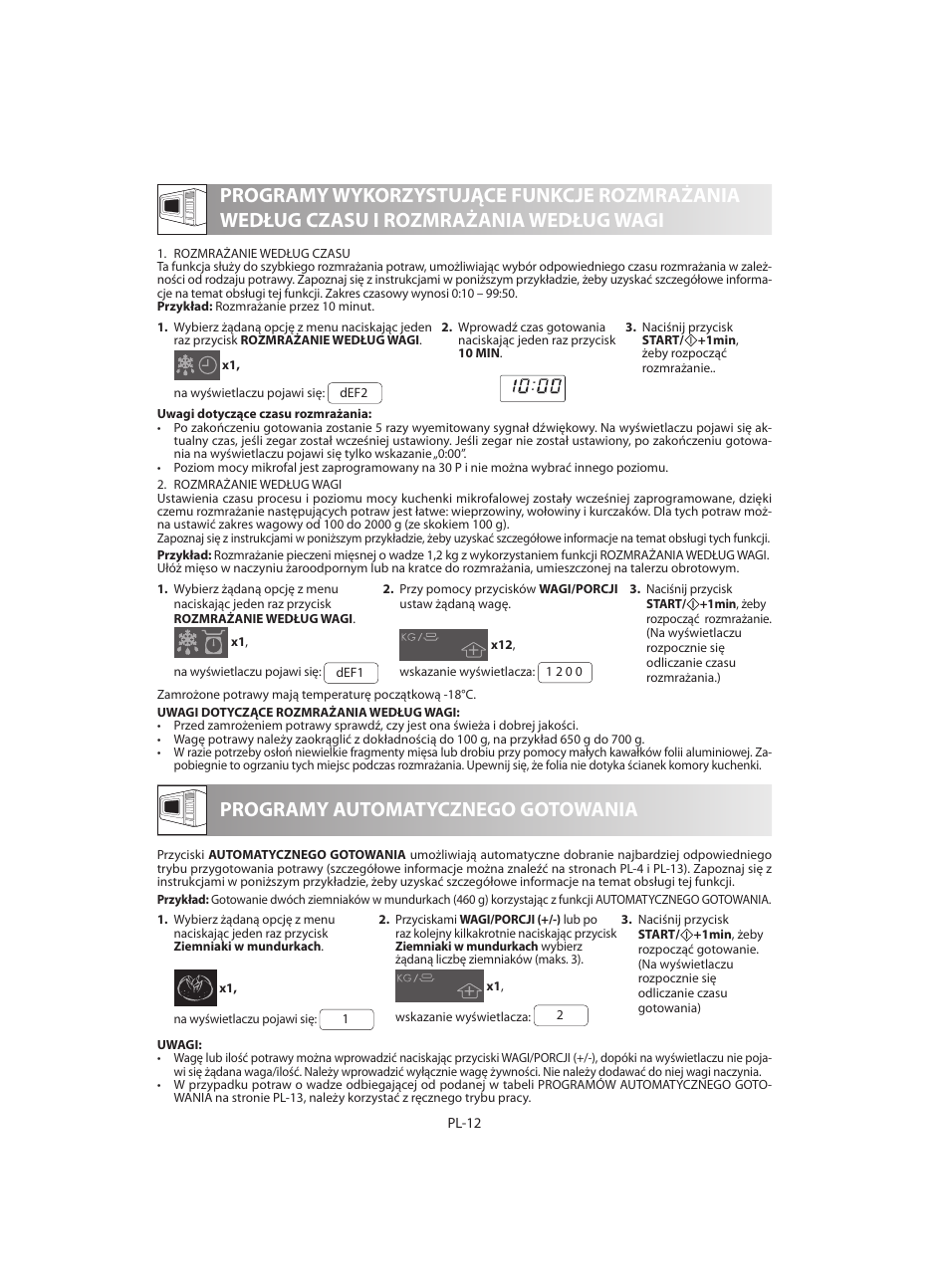 Programy automatycznego gotowania | Sharp R-642WE User Manual | Page 30 / 226