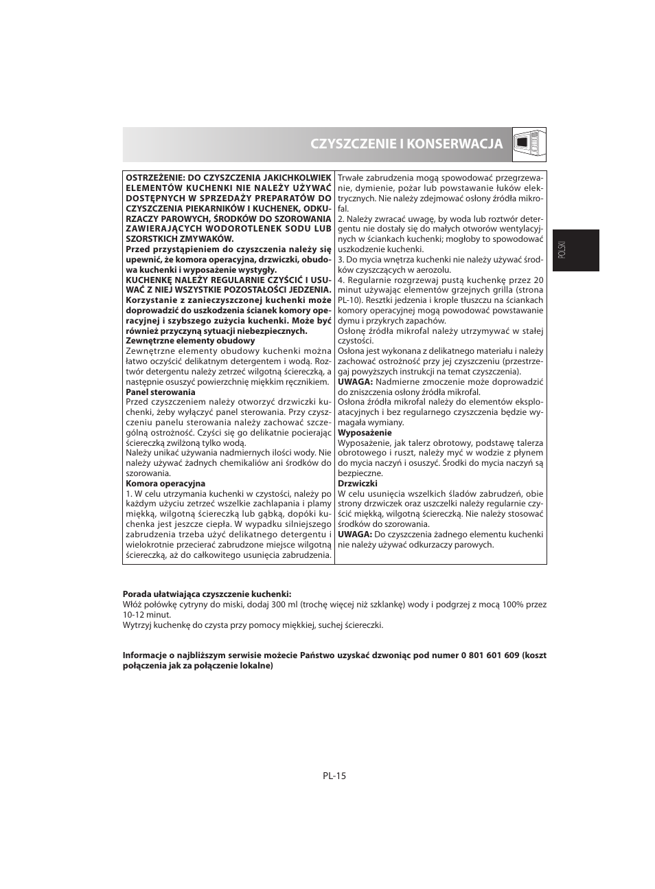 Czyszczenie i konserwacja | Sharp R-642WE User Manual | Page 33 / 226