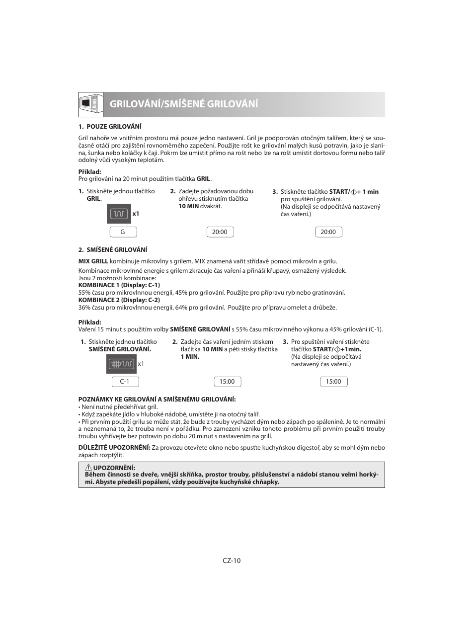 Grilování/smíšené grilování | Sharp R-642WE User Manual | Page 76 / 226