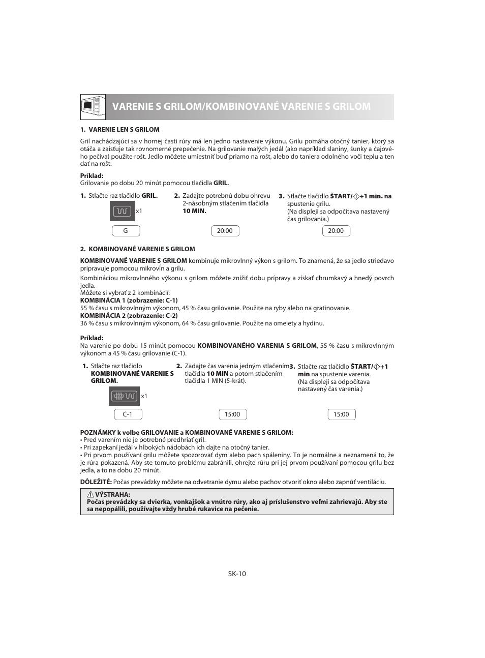 Varenie s grilom/kombinované varenie s grilom | Sharp R-642WE User Manual | Page 92 / 226