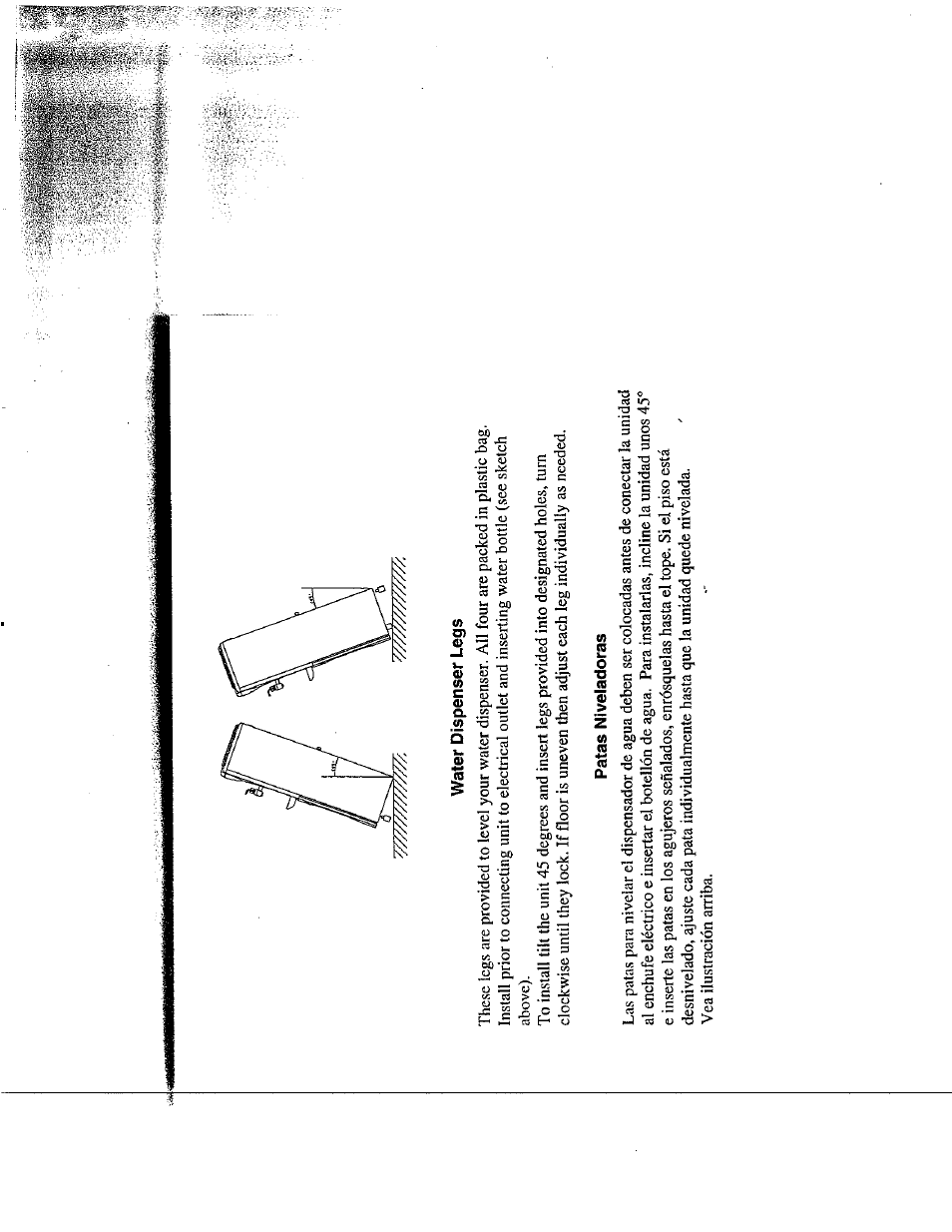 Water dispenser legs, Patas niveladoras | Avanti WD31 User Manual | Page 3 / 15