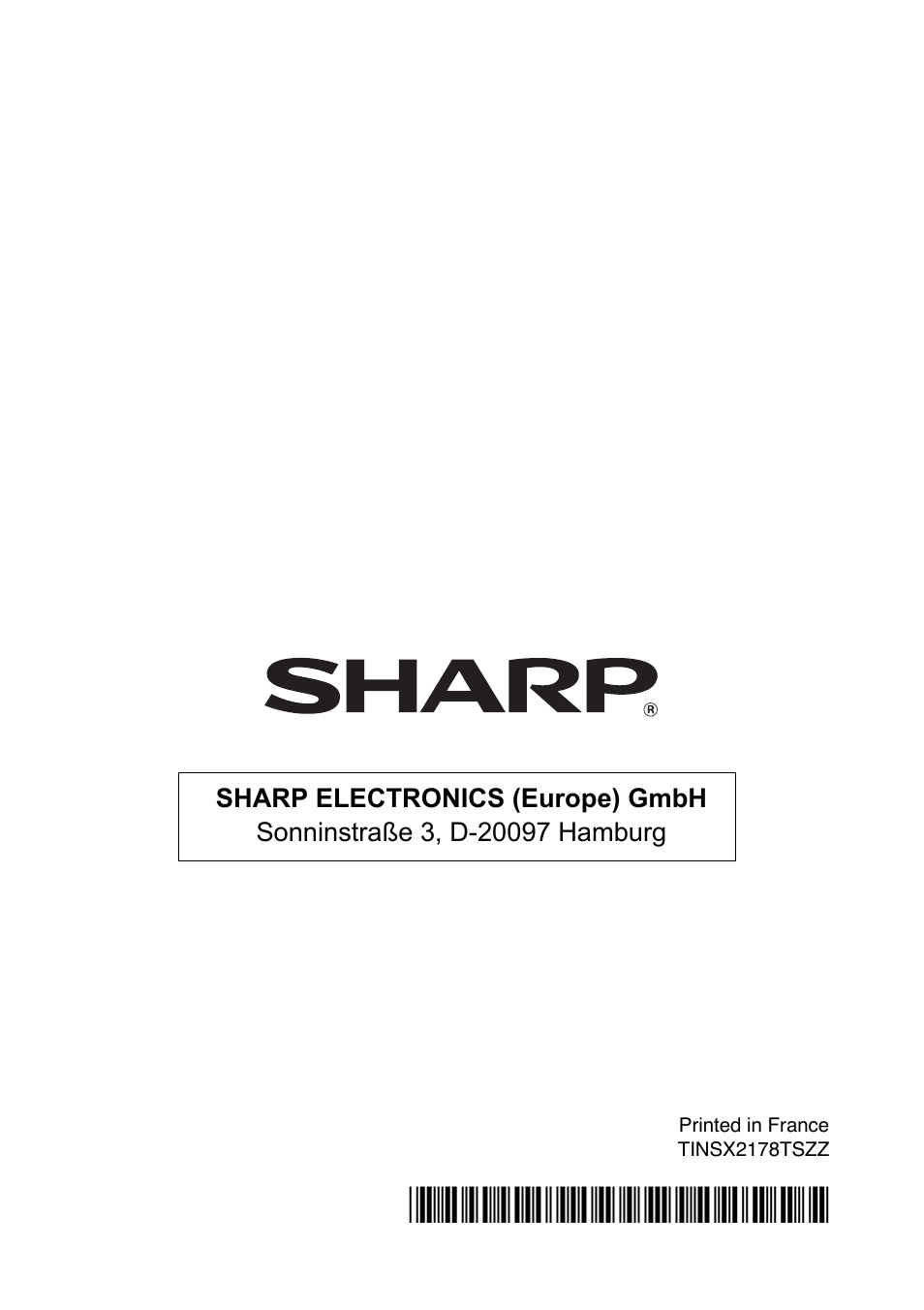 Tinsx2178tszz | Sharp MX-B200 User Manual | Page 40 / 40