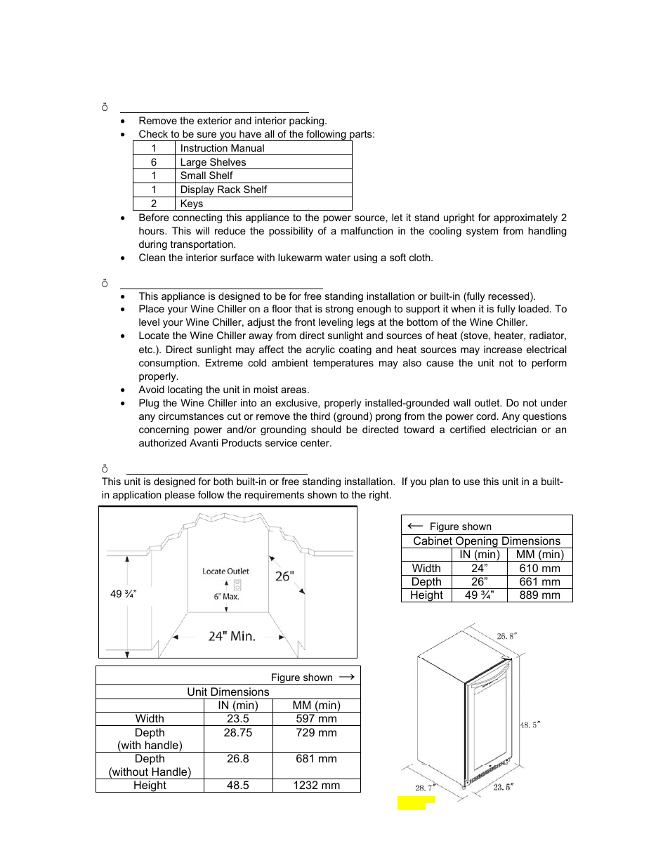 Avanti WCR9000S User Manual | Page 8 / 20