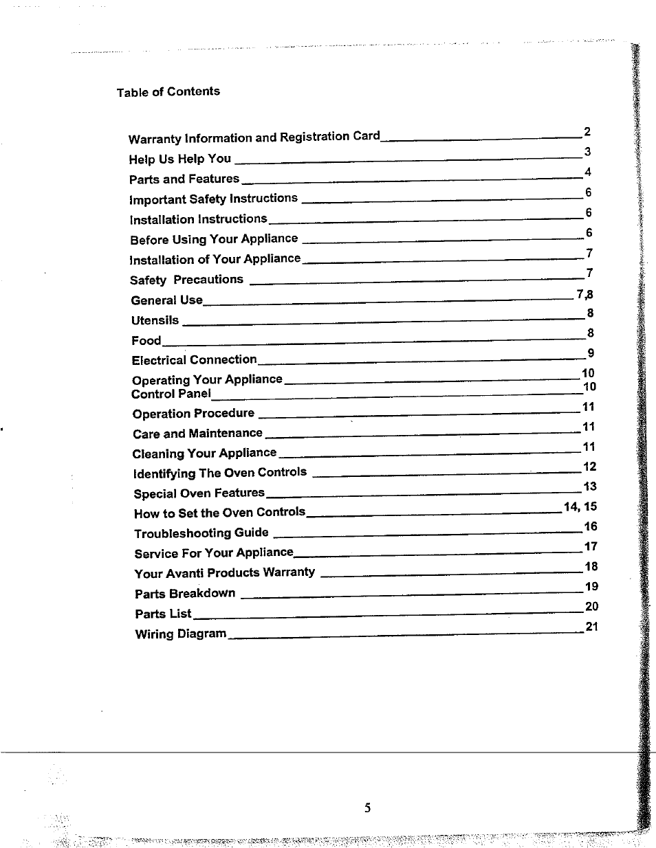 Avanti mo629t User Manual | Page 5 / 21