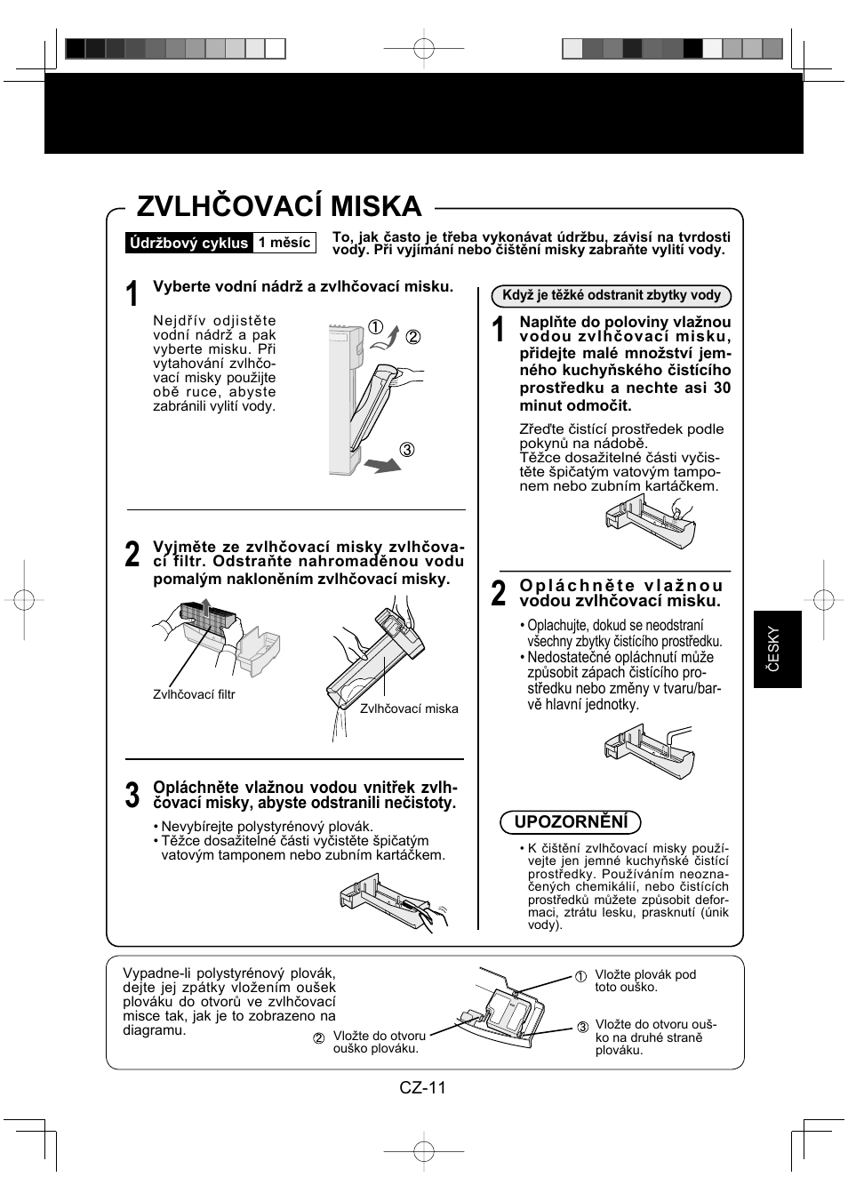 Zvlhčovací miska | Sharp KC-930EU-W User Manual | Page 103 / 200