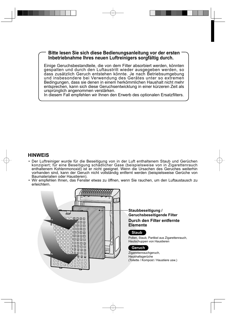 Hinweis | Sharp KC-930EU-W User Manual | Page 20 / 200