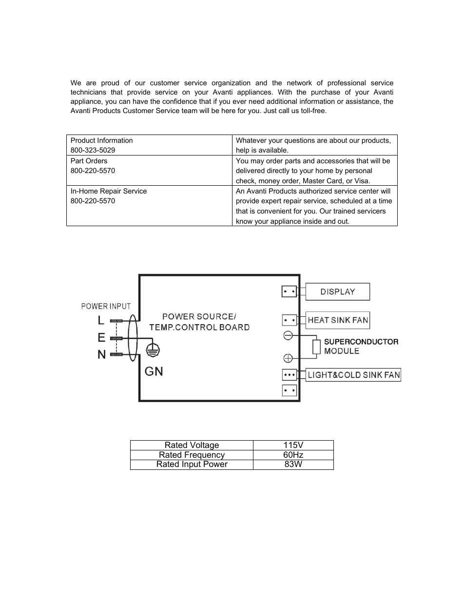 Avanti EWC1600M User Manual | Page 10 / 16