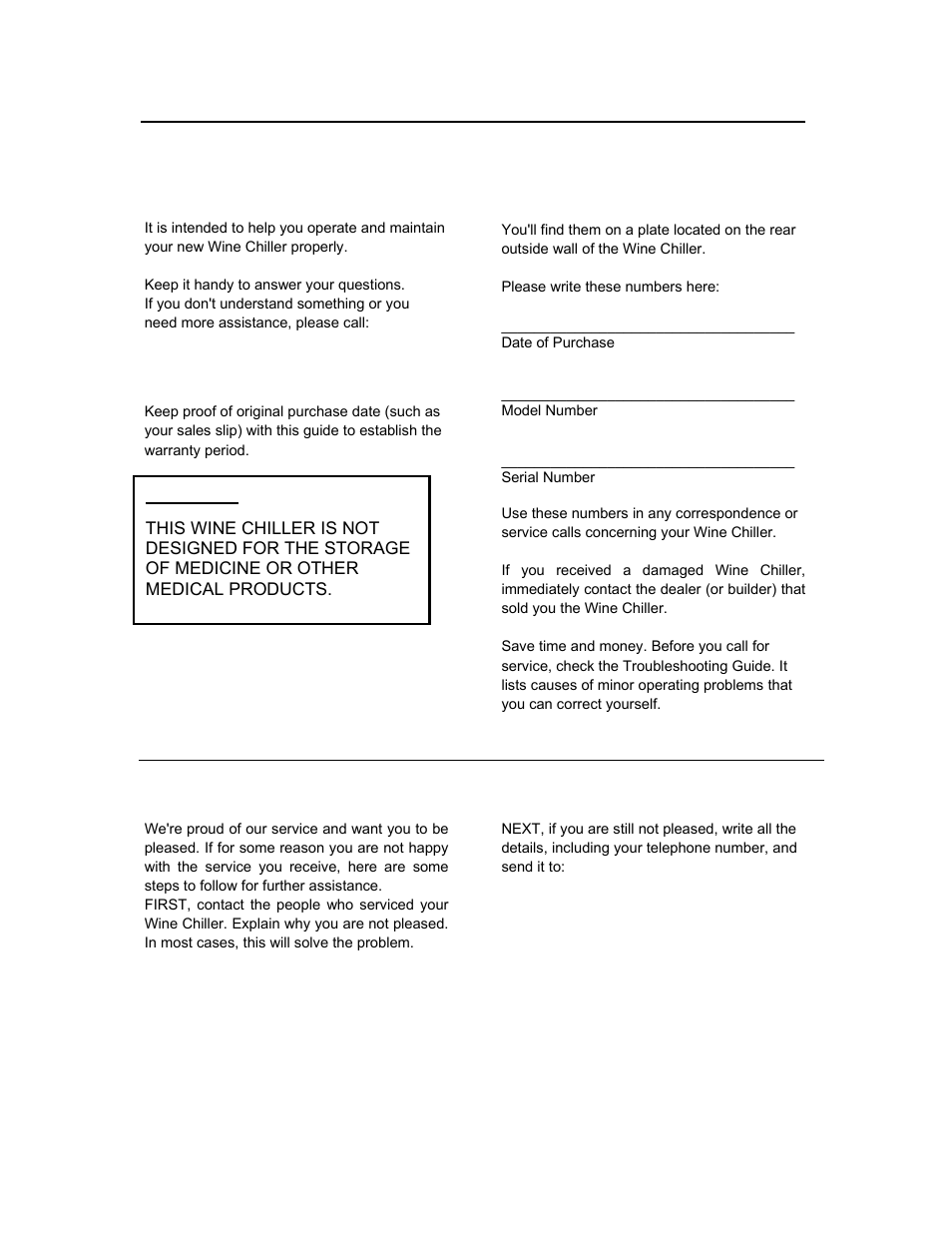 Caution | Avanti EWC1600M User Manual | Page 3 / 16