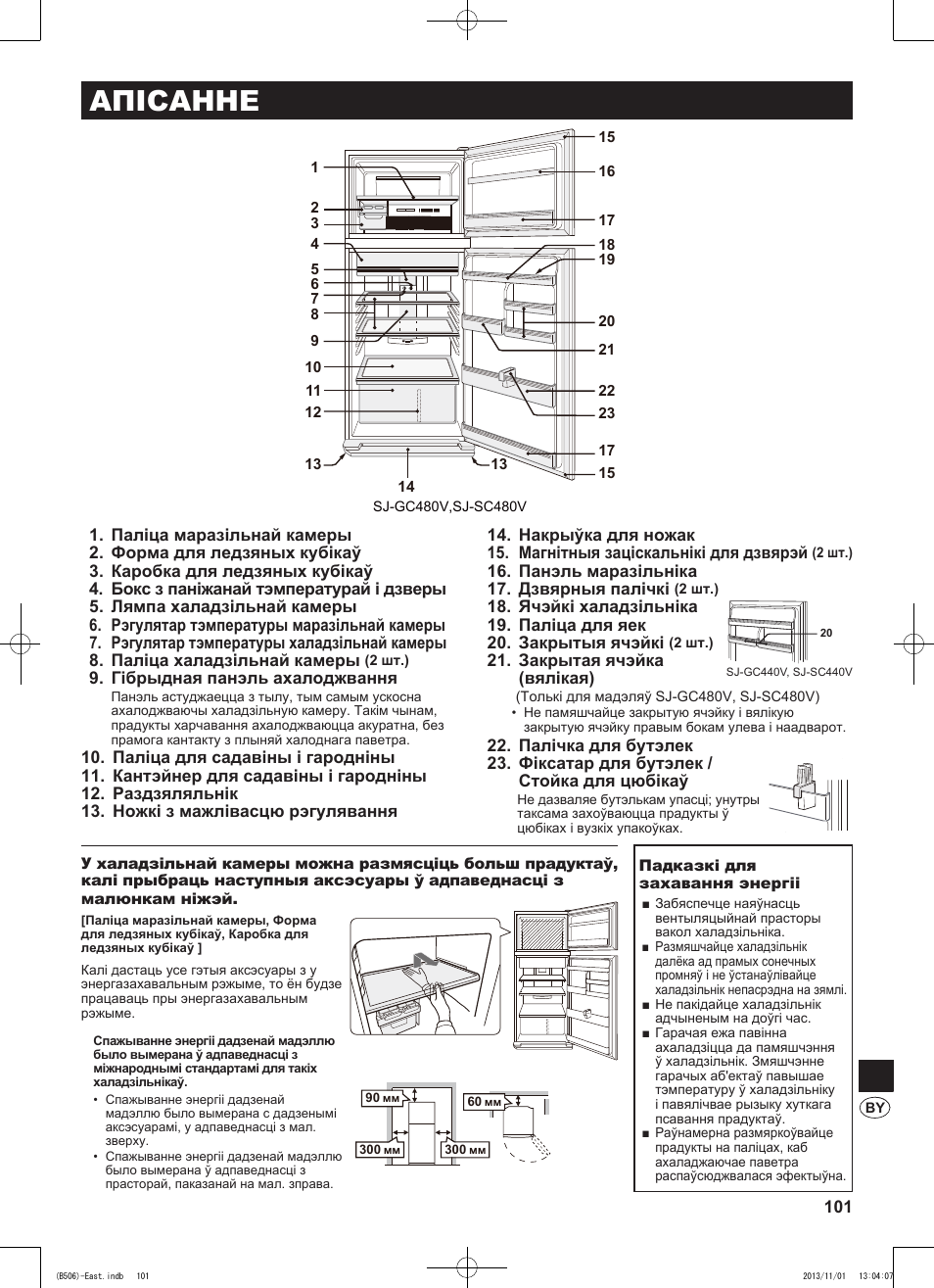 Апісанне | Sharp SJ-GC440VBK User Manual | Page 101 / 104