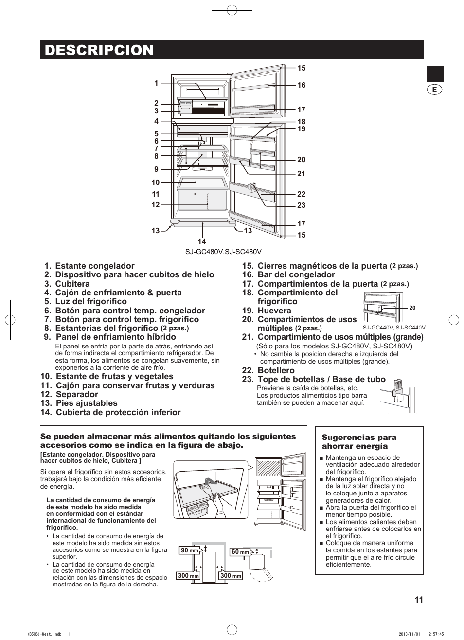 Descripcion | Sharp SJ-GC440VBK User Manual | Page 11 / 104