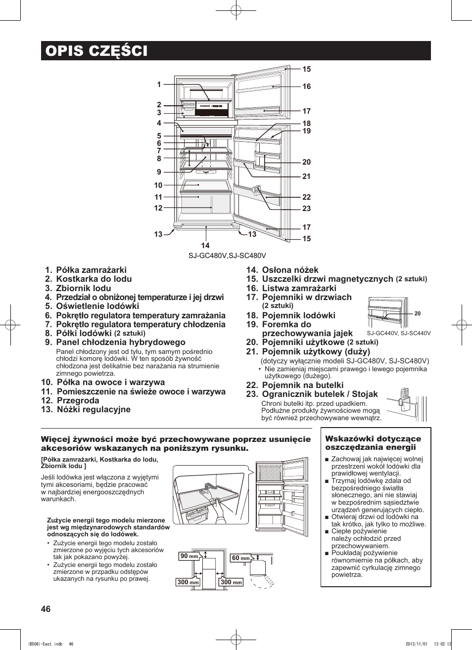 Opis części | Sharp SJ-GC440VBK User Manual | Page 46 / 104