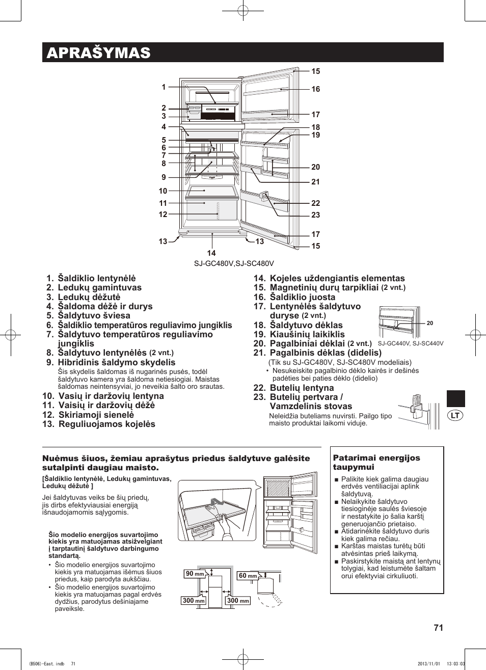 Aprašymas | Sharp SJ-GC440VBK User Manual | Page 71 / 104