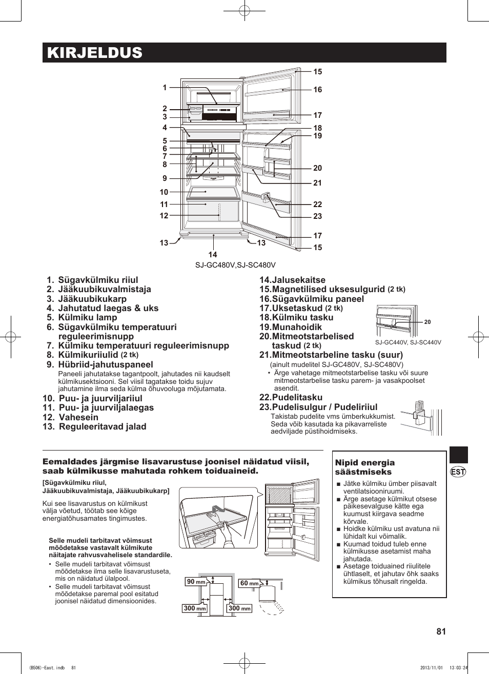 Kirjeldus | Sharp SJ-GC440VBK User Manual | Page 81 / 104