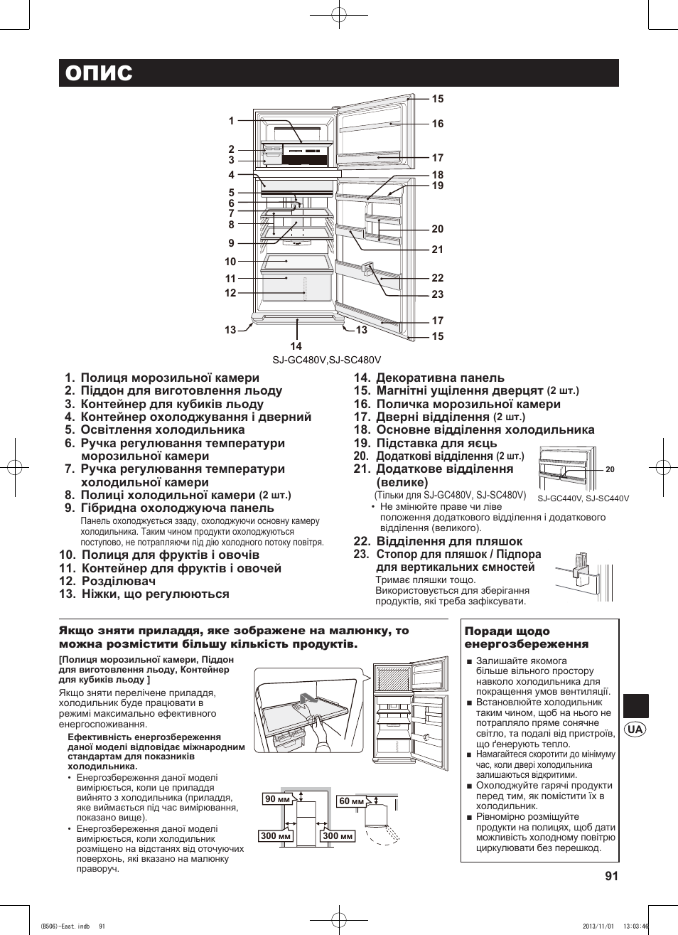 Опис | Sharp SJ-GC440VBK User Manual | Page 91 / 104