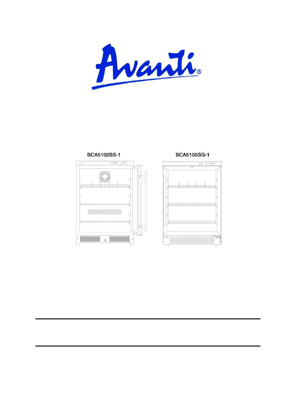 Avanti BCA5102SS-1 User Manual | 20 pages