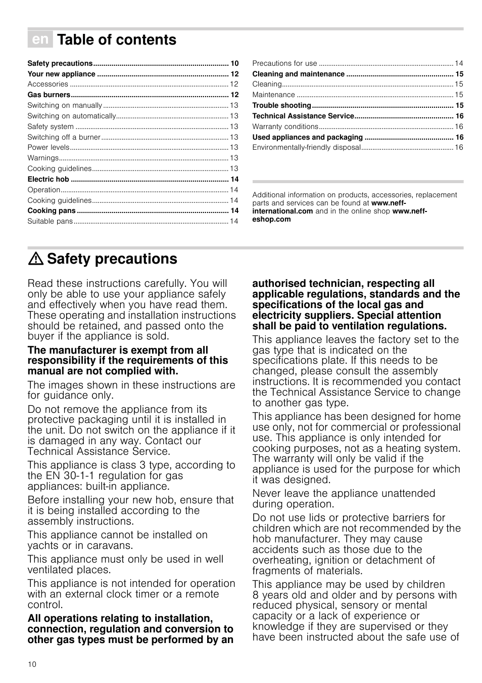 Neff T66S66N0 User Manual | Page 10 / 45