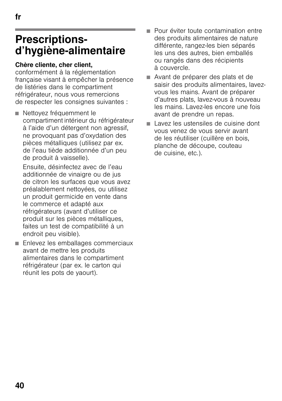 Neff KI2223D30 User Manual | Page 40 / 104
