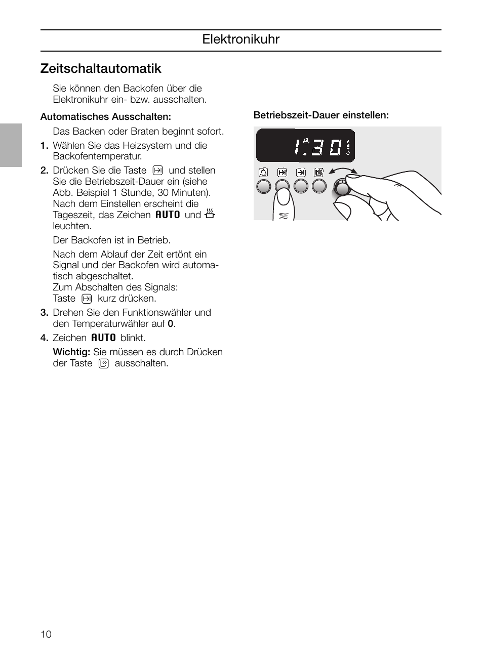 Elektronikuhr zeitschaltautomatik | Neff B132 User Manual | Page 10 / 156