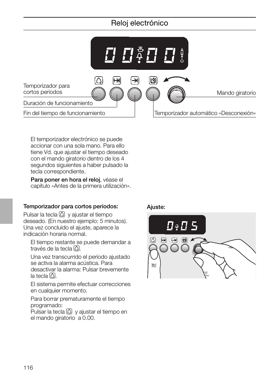 Reloj electrónico | Neff B132 User Manual | Page 116 / 156
