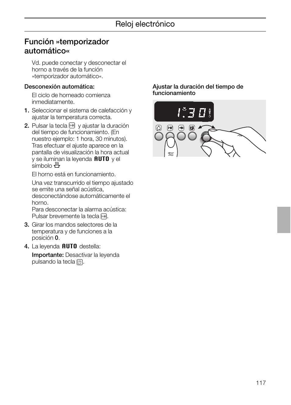 Reloj electrónico función »temporizador automático | Neff B132 User Manual | Page 117 / 156