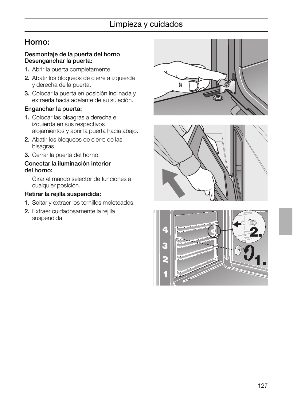 Limpieza y cuidados horno | Neff B132 User Manual | Page 127 / 156