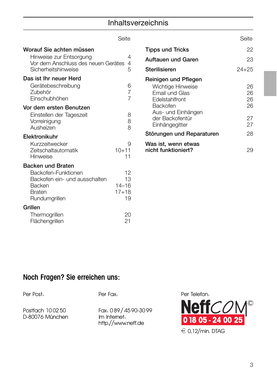 Neff B132 User Manual | Page 3 / 156