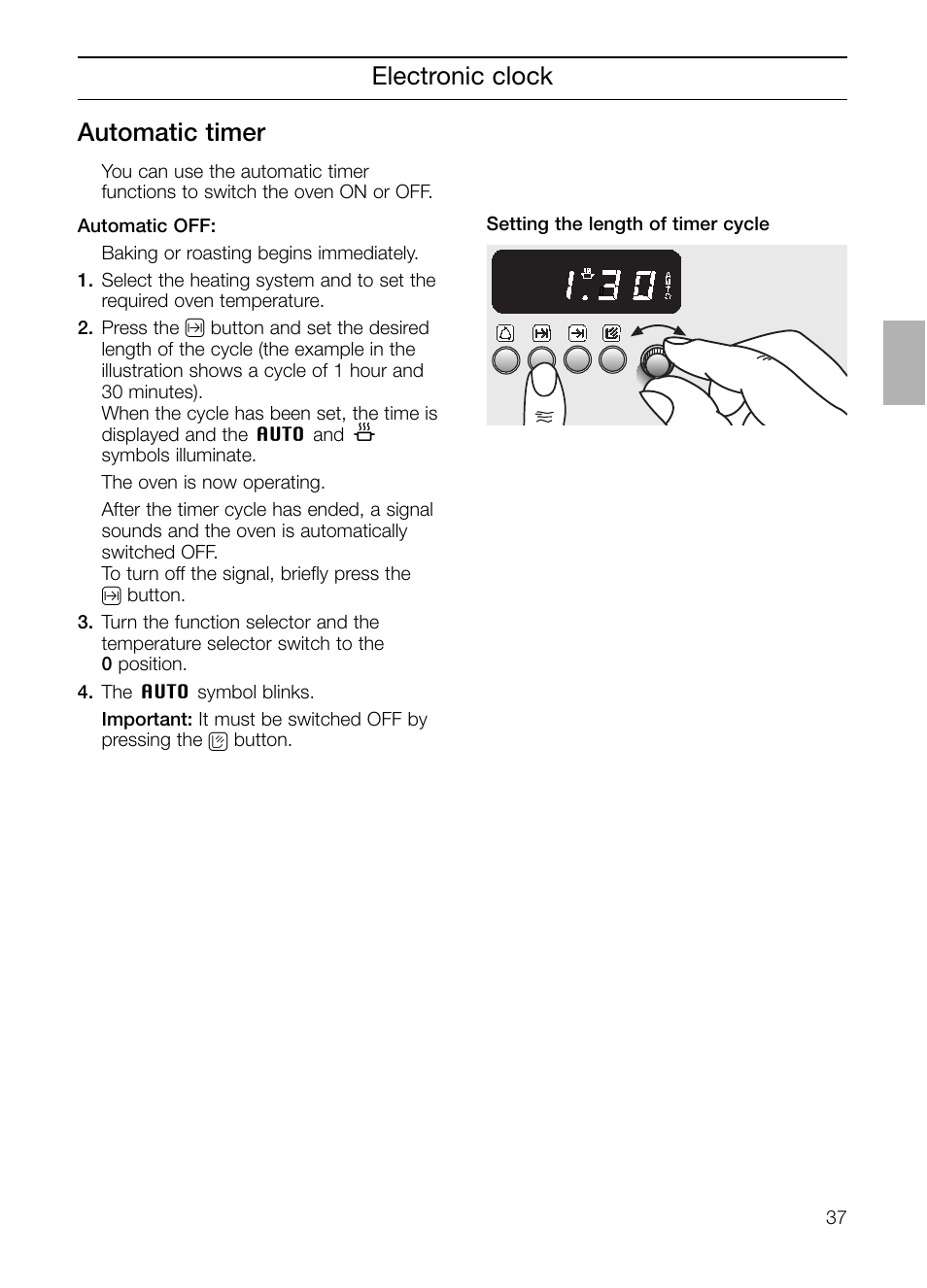 Electronic clock automatic timer | Neff B132 User Manual | Page 37 / 156