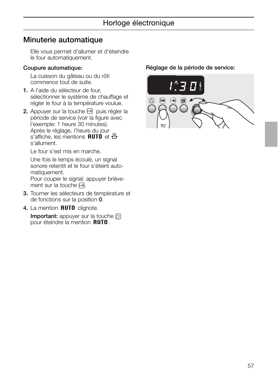 Horloge électronique minuterie automatique | Neff B132 User Manual | Page 57 / 156