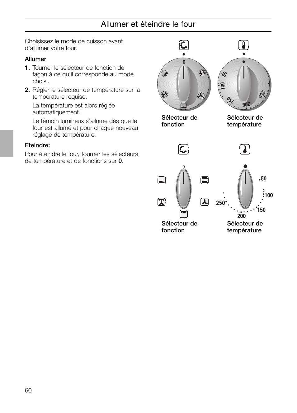 Allumer et éteindre le four | Neff B132 User Manual | Page 60 / 156