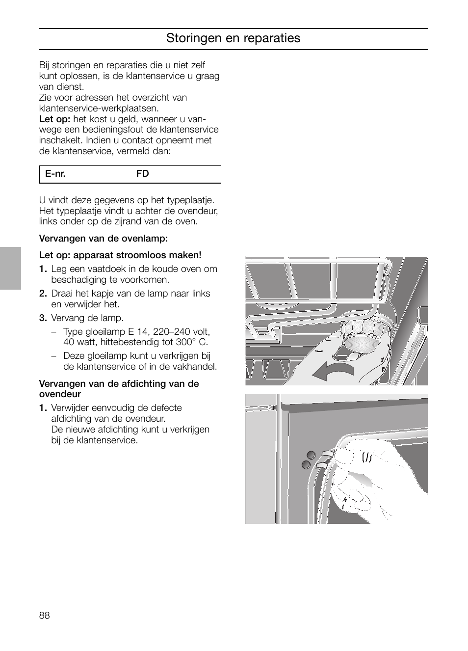 Storingen en reparaties | Neff B132 User Manual | Page 88 / 156