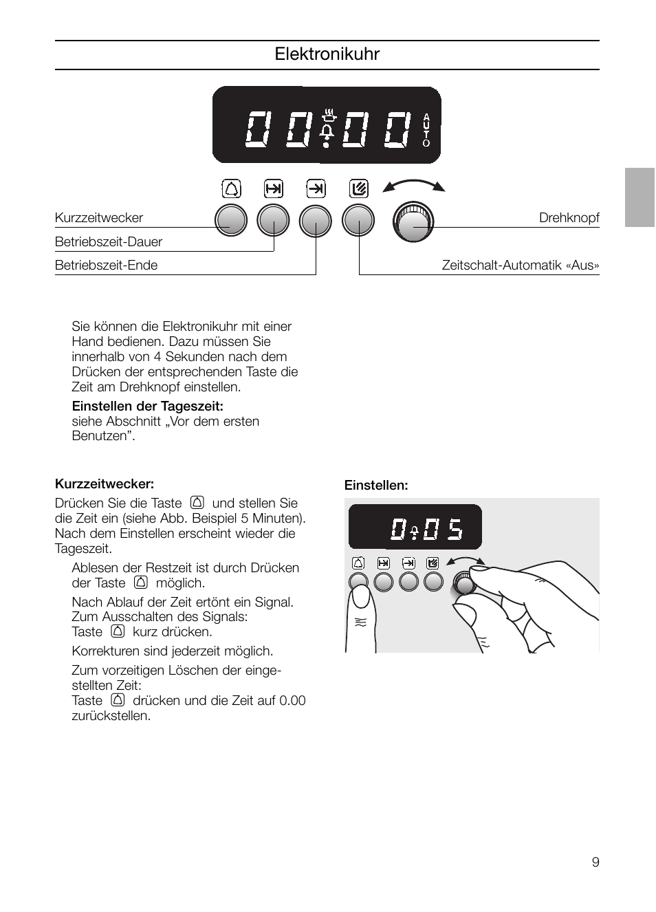 Elektronikuhr | Neff B132 User Manual | Page 9 / 156
