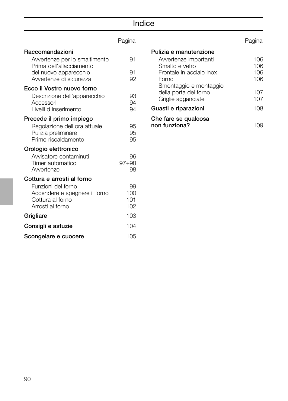 Indice | Neff B132 User Manual | Page 90 / 156