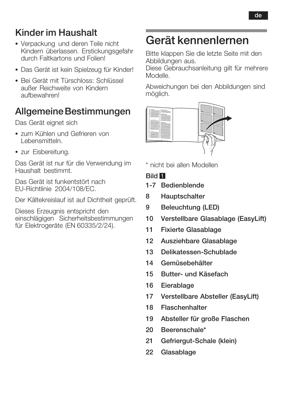 Gerät kennenlernen, Kinder im haushalt, Allgemeine bestimmungen | Neff K8341X0 User Manual | Page 7 / 100