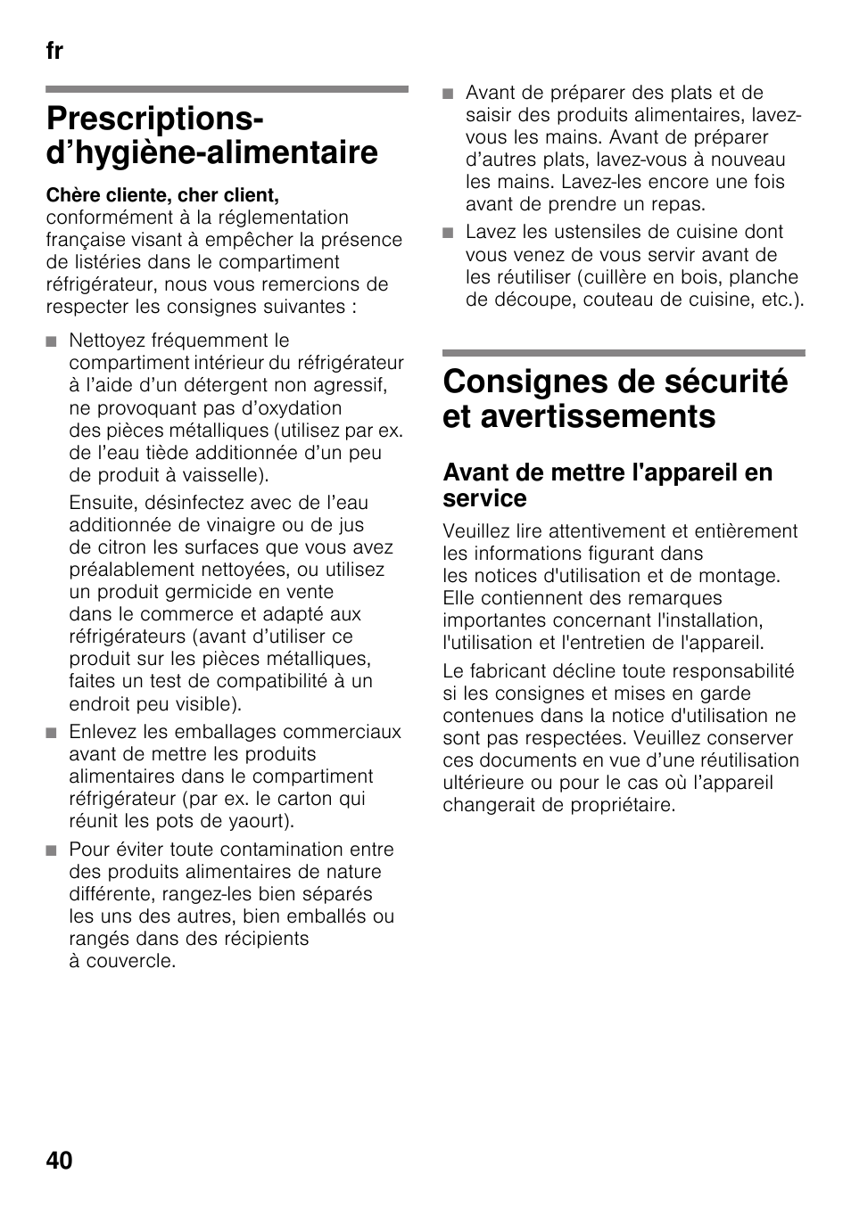 Neff KI2423D40 User Manual | Page 40 / 101