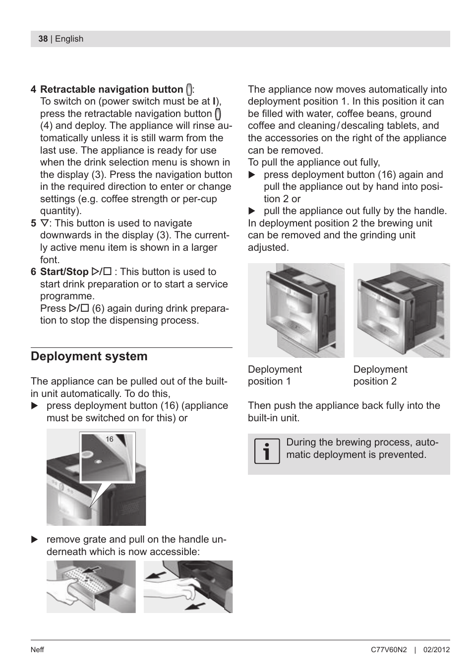 Deployment system | Neff C77V60N2 User Manual | Page 40 / 98