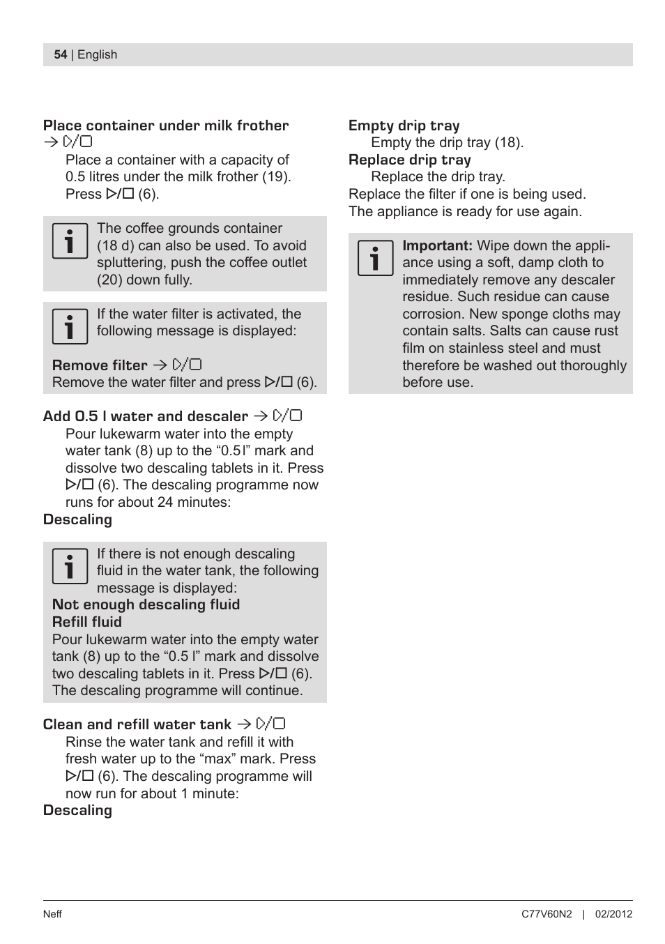 Neff C77V60N2 User Manual | Page 56 / 98