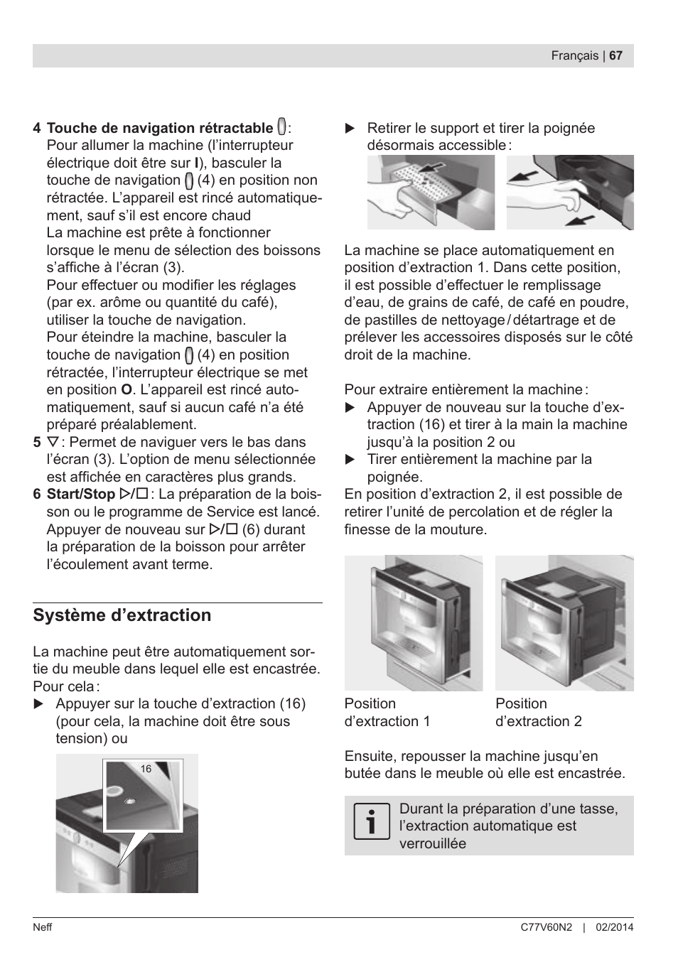 Système d’extraction | Neff C77V60N2 User Manual | Page 69 / 98