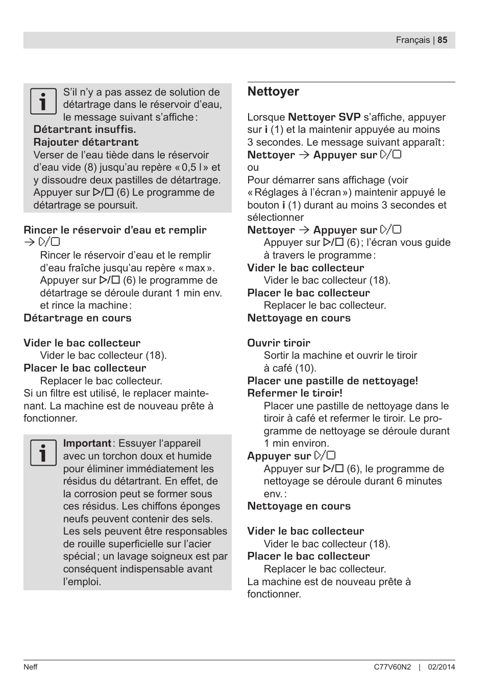 Neff C77V60N2 User Manual | Page 87 / 98
